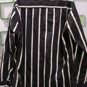 Men's Black Shirt With White Stripes