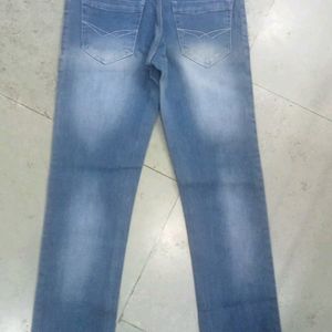 Classic Straight-Leg Faded Denim Jeans