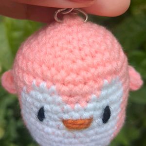 Baby Penguin Crochet Keychain🩷🤍