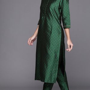 Beautiful Silk Green Kurta Set