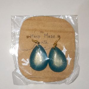 Blue Earrings Resin