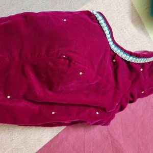 Velvet Lehenga With Net Dupatta