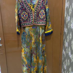 It Has Nice Kurti With This Floor Touch Gown