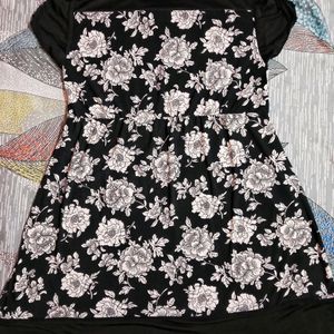 Thigh Length Soft Silk Floral Dress