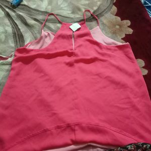 Chiffon Pink Stringlet Top Not Used For Single Tim