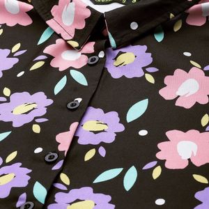 DressBerry Black Floral Empire Cute Dress