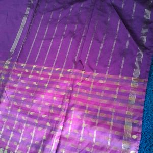 Purple Pattu Saree With Gold Zari Work