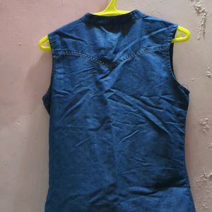 Beautiful Sleeveless Denim Tshirt