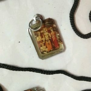 Dual Sided Pendant, Threads Of Shree Ram Hanuman