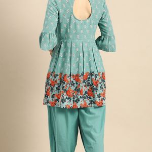 Cotton Kurti With Dhoti Pent For Women