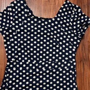 White Polk Dotted Dress