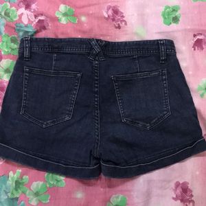 Dark Blue Denim Shorts