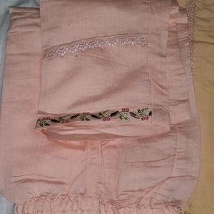 Hand Work Embroidery With Foil Wrk Dupatta