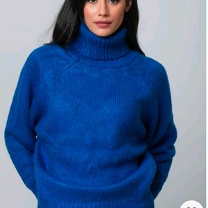 Blue Turtle Neck Woolen Pullover