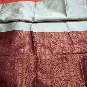 Silk Cotton With Contrast Border