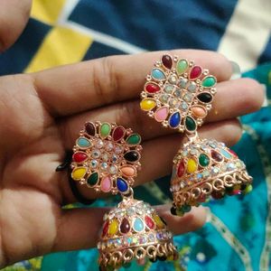 Multi Jhumka Earrings