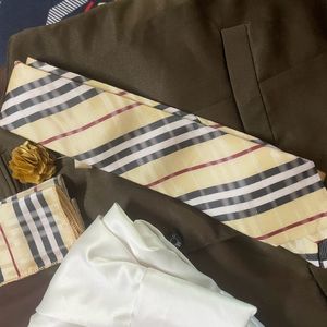 Satin Shirt Waist Coat And Tie Set