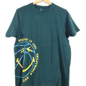 Bottle Green Printed T Shirts (Men's)