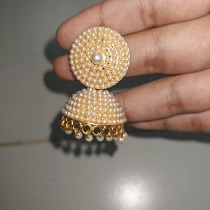 Pearls Golden Jhumka