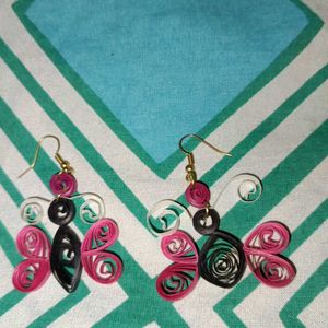 Hand Made Butterfly Quilling Earrings