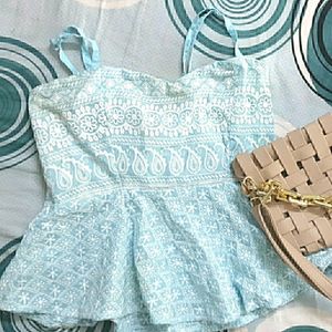 Light blue Peplum Top