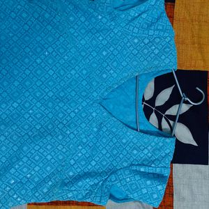 Blue Shiny Kurti