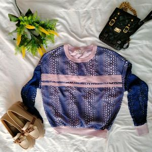 Blue Pink Net Sweatshirt