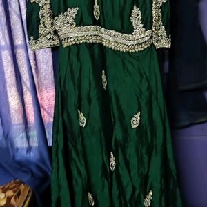 full length gown green colour ful