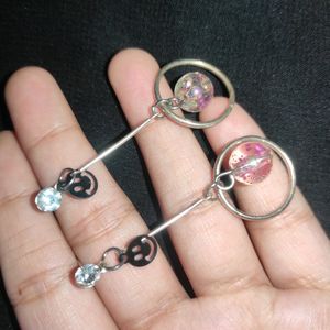 Long Earrings With Crystal Ball