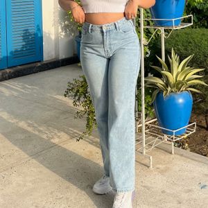 High Waist Straight Leg Jeans