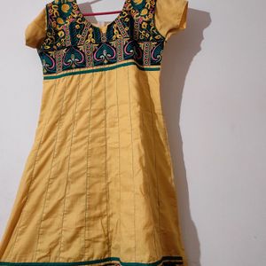 Embroidery cotton anarakali For Women