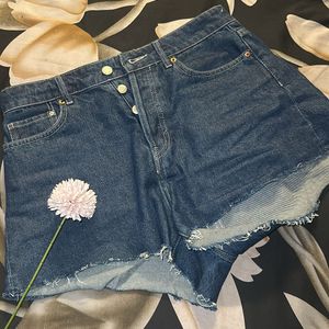 H&M Blue High Raise Shorts