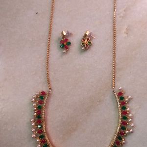 Elegant Brass Women Necklace And Earrings