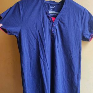 Navy Blue V Neck Tee