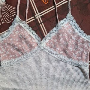 Cute Pink Lace Crop Top