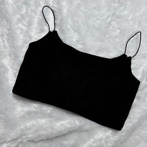 Black Spaghetti Crop Top