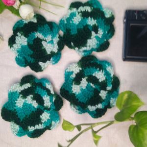 Shaded Green 💚 Crochet Coaster