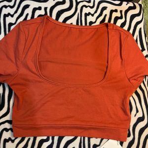 Urbanic Coral Fitted Crop Top Size S