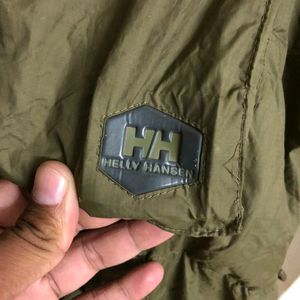 HELLY HANSEN JACKET GREEN GOOSE DOWN COAT HOODED