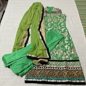 3pc Suit Set | Green Kurta Legging