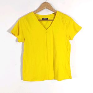 Yellow Plain Casual Top (Women)