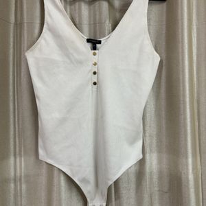 White Lowcut Bodysuit