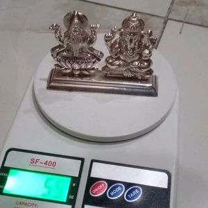 Maa Lakshmi And Ganesh Ji Pure Silver Idol