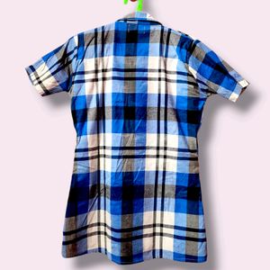 Blue Striped Cotton Shirt For Women/Girls - M Size