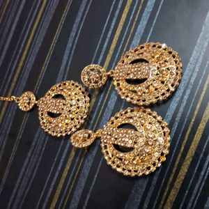 Jewellery Golden Set With Free Gajra Scrunchie