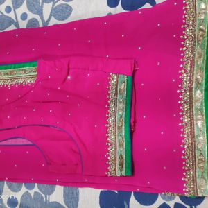 Megenta Colour Partywear Saree