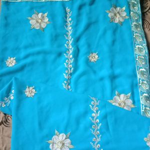 good looking embroidery work saree