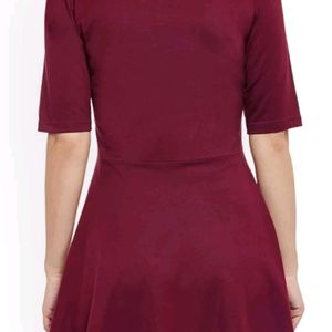 Maroon Flared And Fit Dress