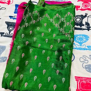 New Satin Silk Foil Print Saree