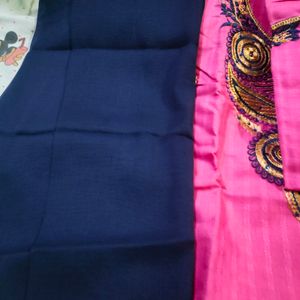 Squen Selt Work Dress Material 3 Pics